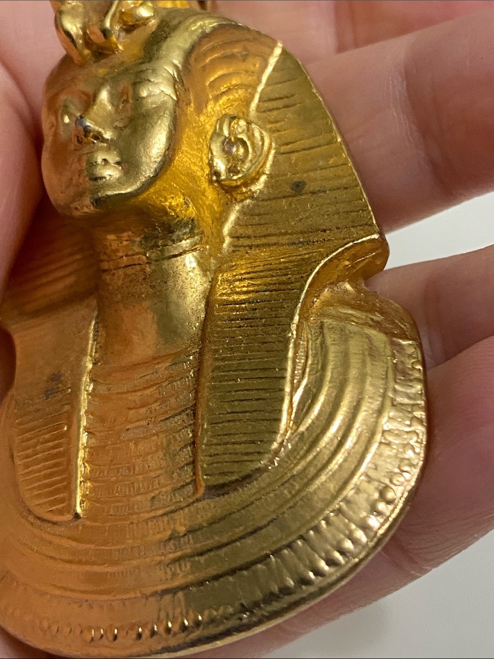 VTG Gold Egyptian Pharaoh Pendant Necklace - Picture 6 of 10